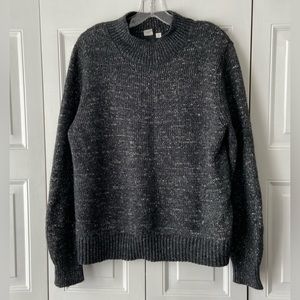 GAP, Mock Neck Sweater, Black Heather, Size XL